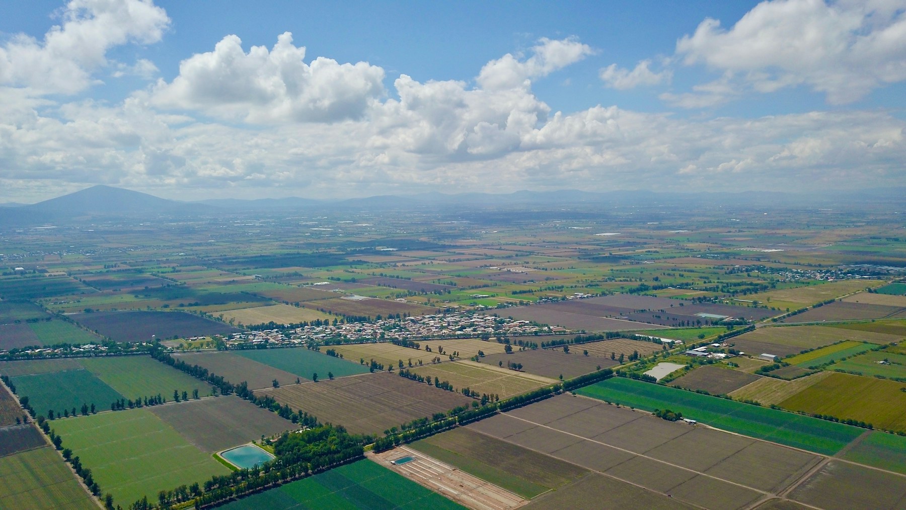 Vista aérea de parcelas agrícolas en México